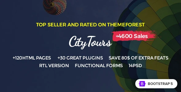 CityTours – Travel and Hotels Site Template